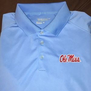 Powder Blue Ole Miss Nike Golf Polo